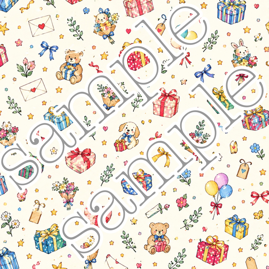 【A4デザインペーパー 4柄セット】 French / Easter / Christmas / Gift