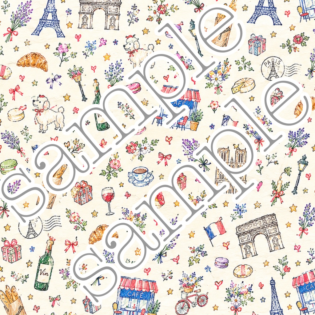 【A4デザインペーパー 4柄セット】 French / Easter / Christmas / Gift