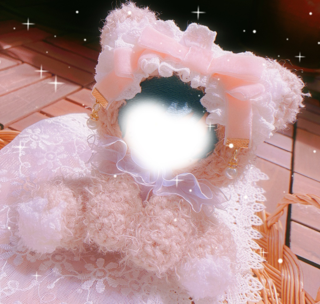 リボンとフリルのくまのおすわりぬい服🧸(11〜13cm対応)