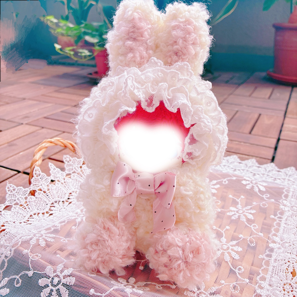 もふもふうさぎのおすわり着ぐるみ服🐰(11〜13cmぬい用)