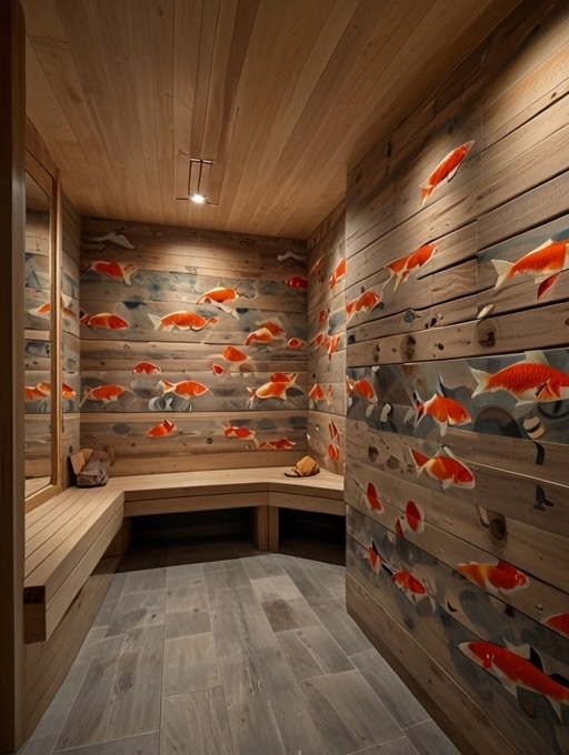 サウナに関するAIアート