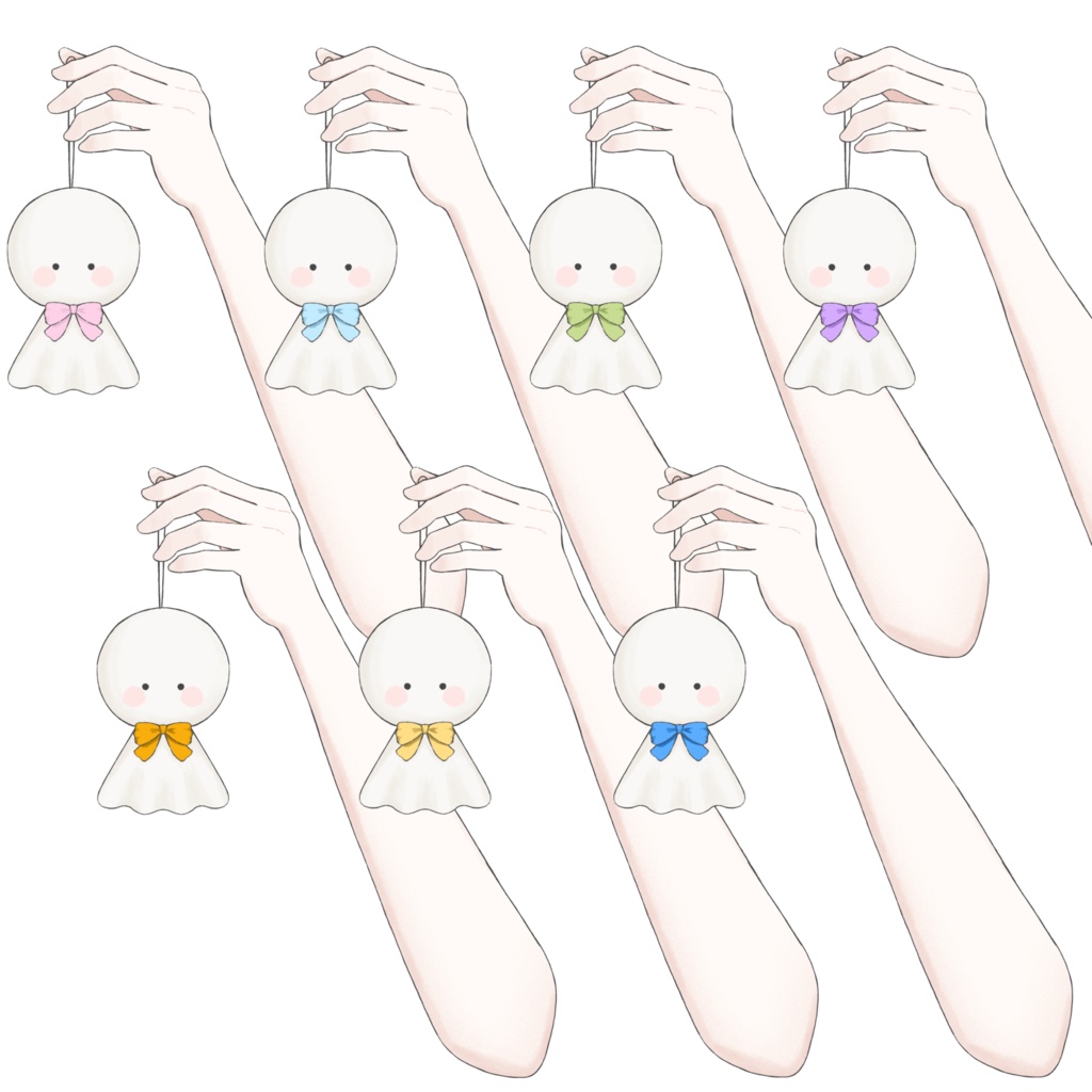 【フリー素材】てるてる坊主を持つ手【手素材】