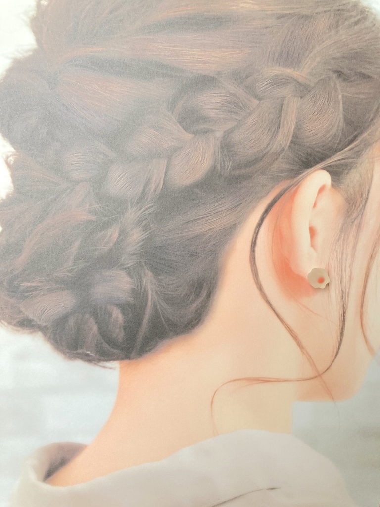 砂糖菓子のようなお花のピアス/フラミンゴ