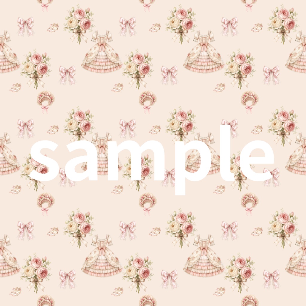 Romantic Lolita Collection 水彩シームレスデジタルペーパー 3種セット