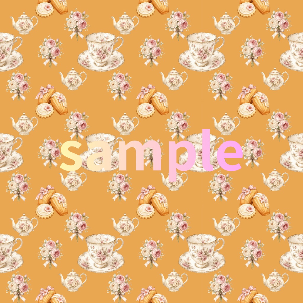 Rose Garden Afternoon |アフタヌーンティー 水彩シームレスデジタルペーパー