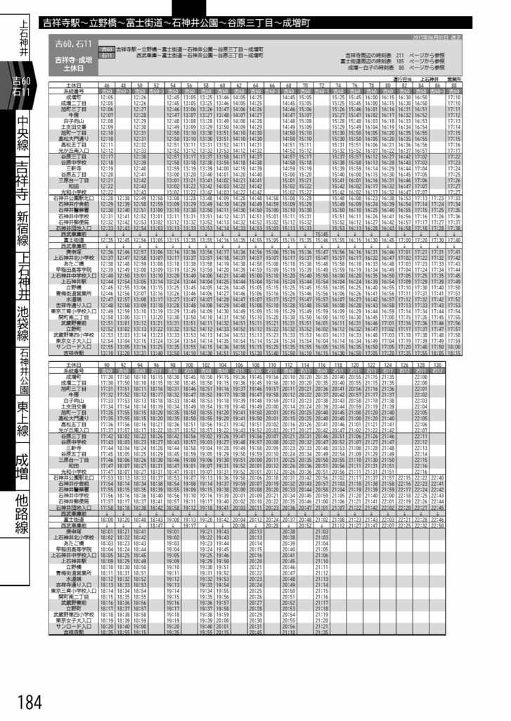 西武バス時刻表 都区内編 2020年版