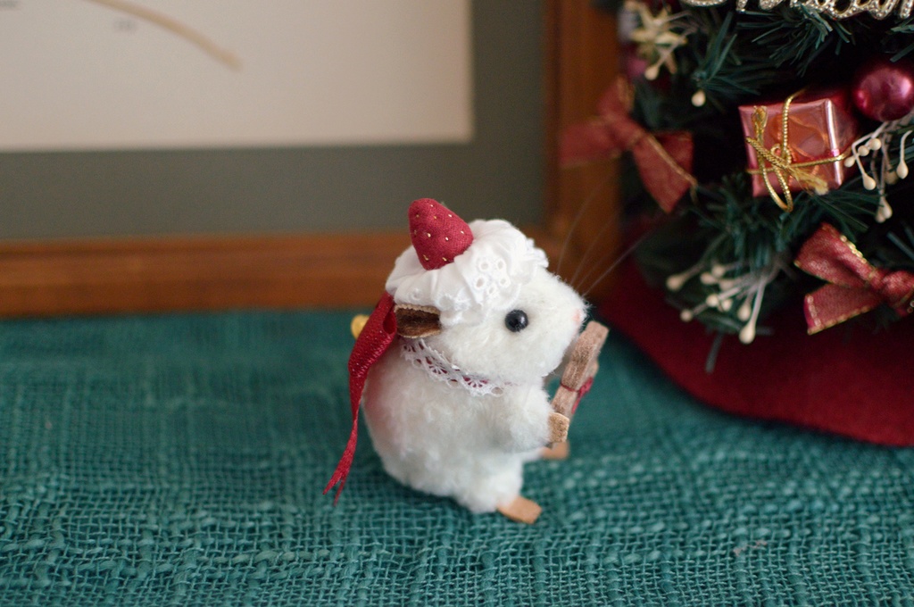 クリスマスケーキなましゅはむ もこもこ しろ