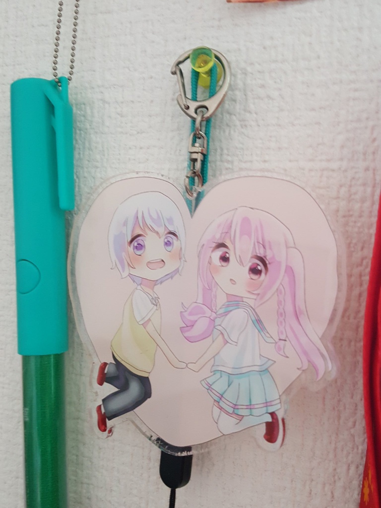 つばきゅんとのんちゃんのハートキーホルダー