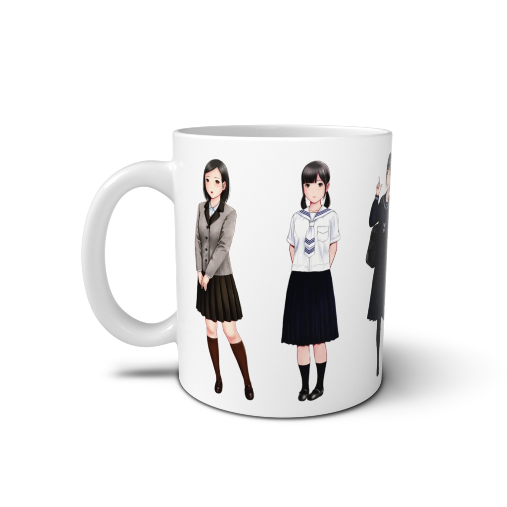 H海道で見かけそうな女子校の制服マグカップ