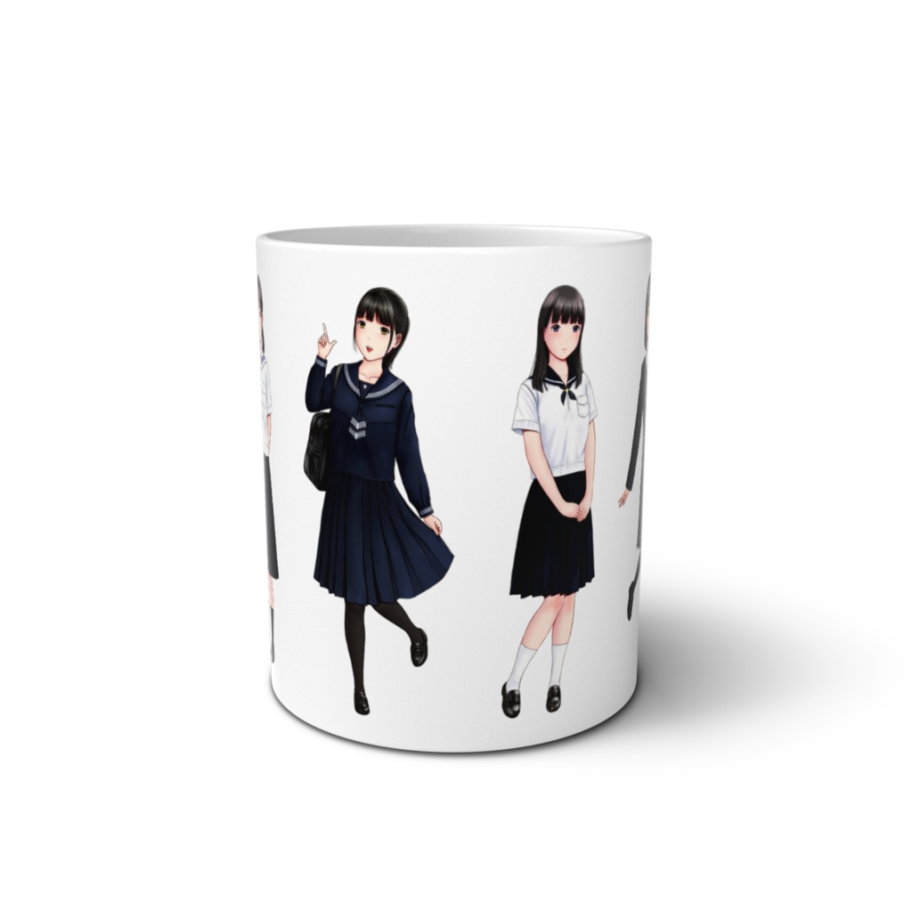 H海道で見かけそうな女子校の制服マグカップ