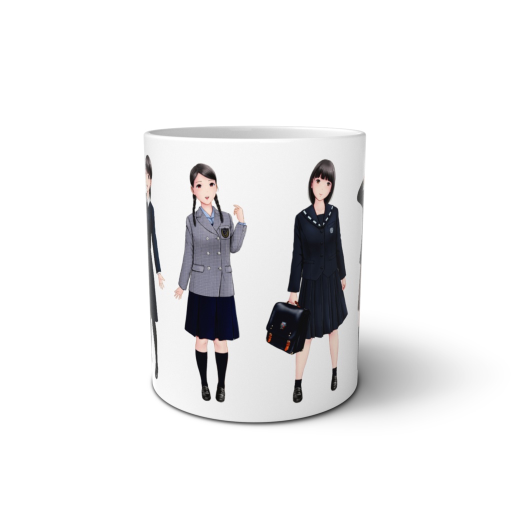 N崎県で見かけそうな女子校の制服マグカップ