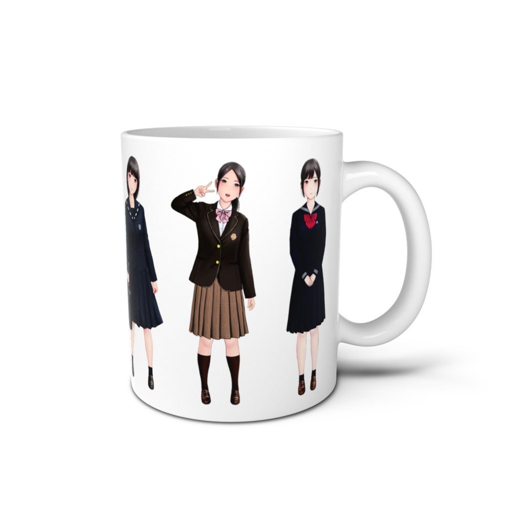 N崎県で見かけそうな女子校の制服マグカップ
