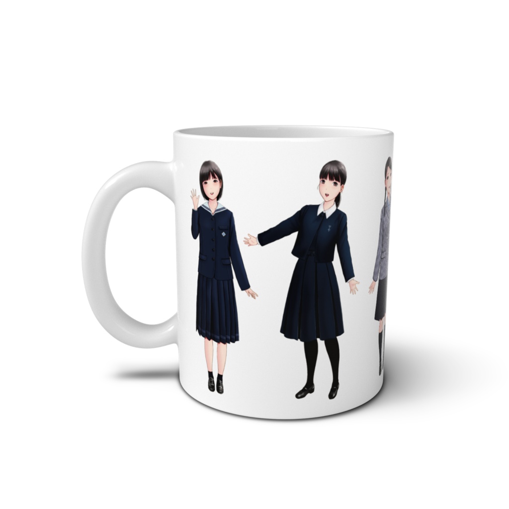 N崎県で見かけそうな女子校の制服マグカップ