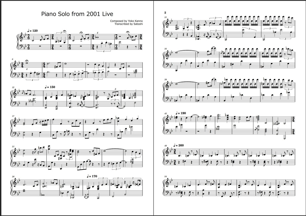 【Fan-made】Piano Solo from 2001 Live "SOUVENIR OF TOKYO" - BEBOP