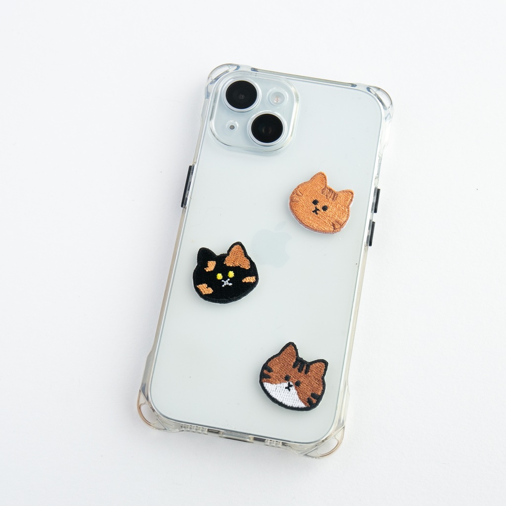 ワッペン 刺繍 【 猫 】 シール アイロン 両用