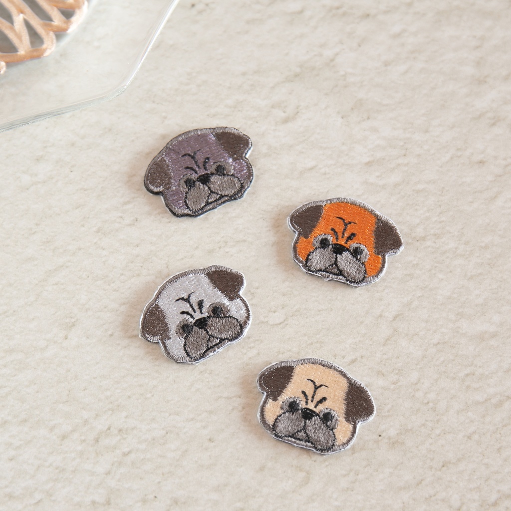 ワッペン 刺繍 【 パグ 】 シール アイロン 両用