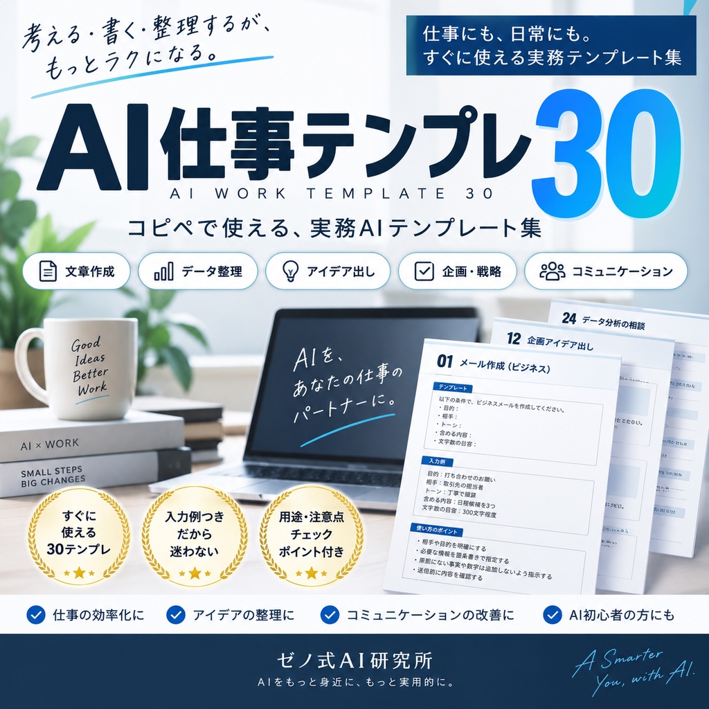 AI仕事テンプレ30|コピペで使える実務AIテンプレート集