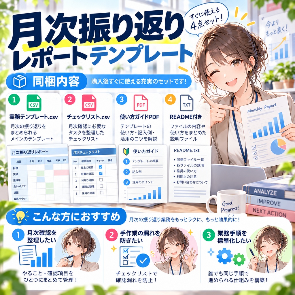月次振り返りレポート テンプレート