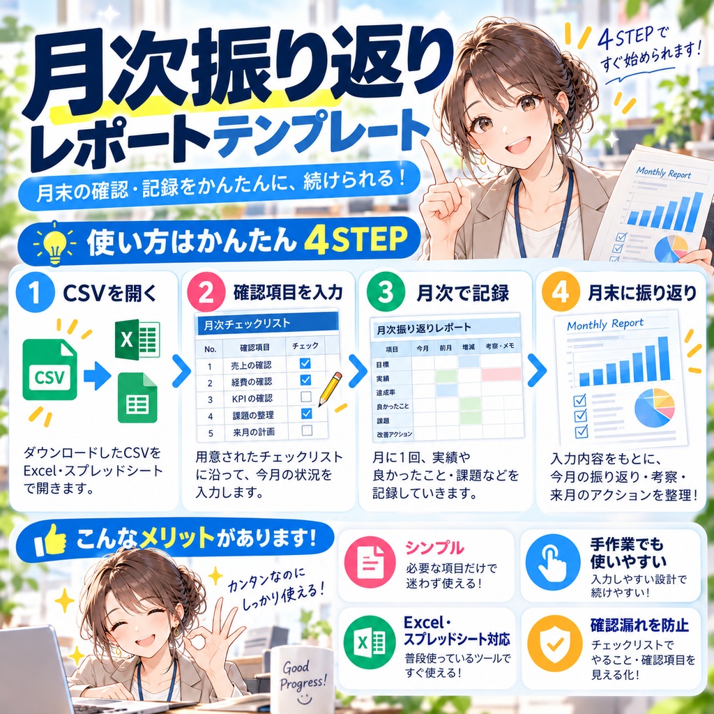 月次振り返りレポート テンプレート