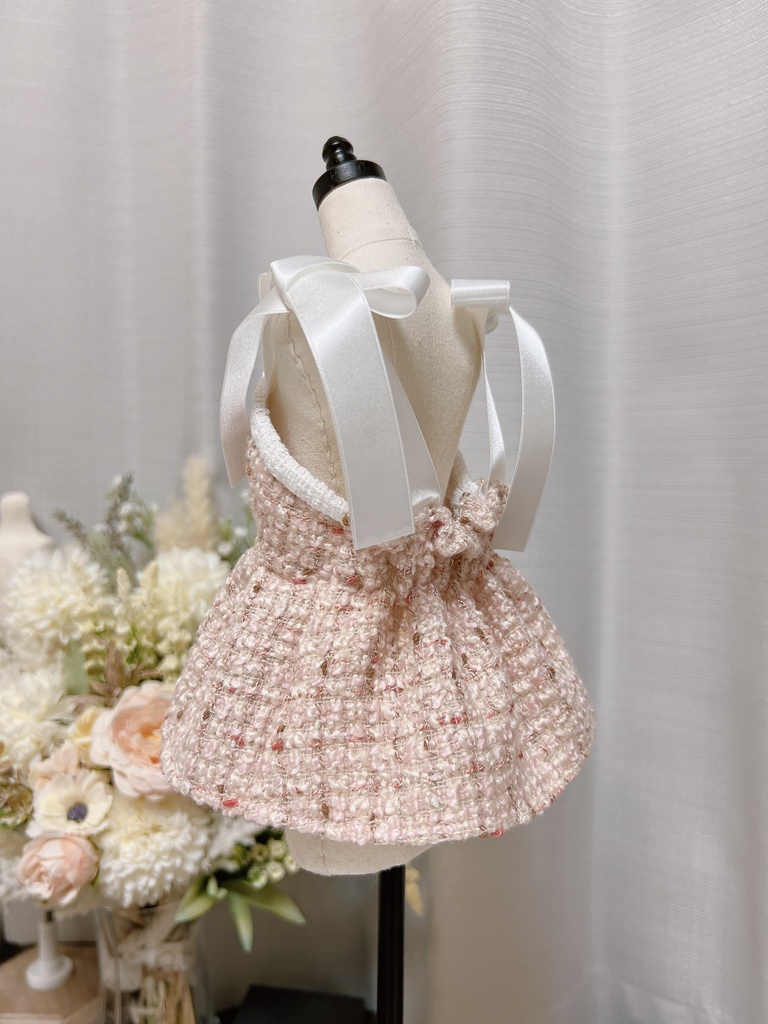 DD ツイードペプラムビスチェ ピンク