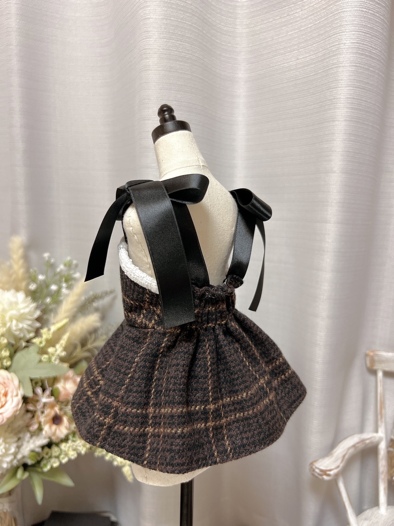 DD ツイードペプラムビスチェ ダークブラウン