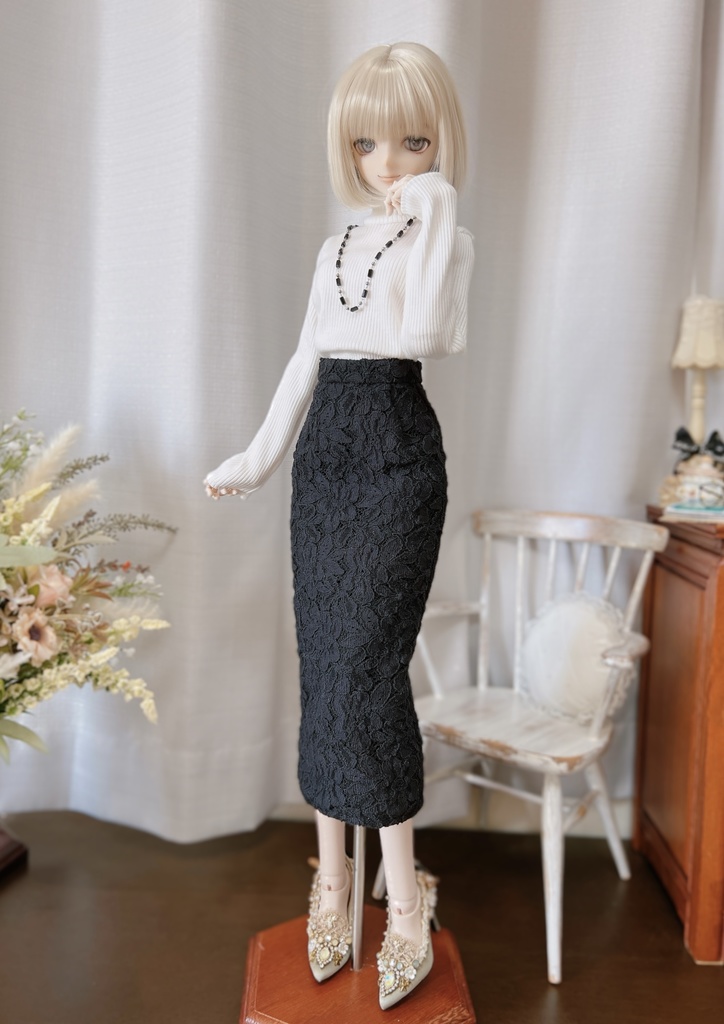 DD 総レースタイトスカート