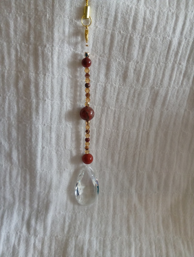 天然石とビーズの硝子サンキャッチャー『貴方へ贈る親愛』