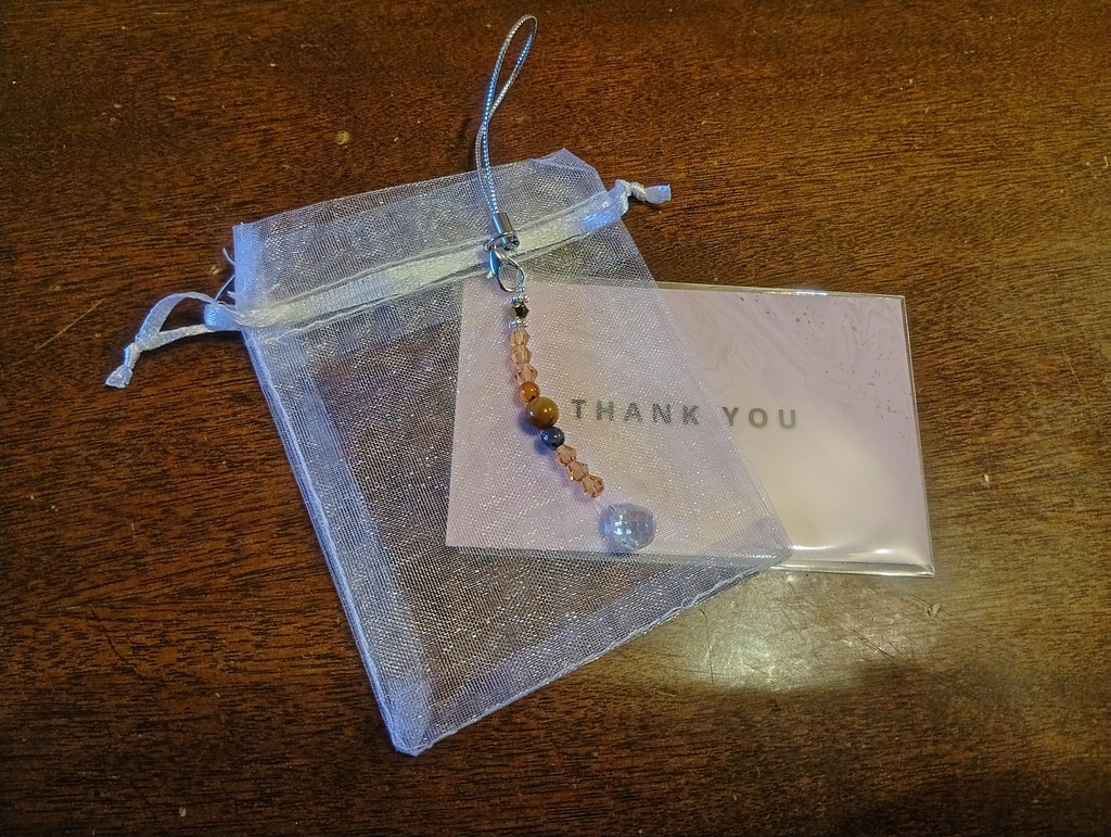 オーラミニサンキャッチャーチャーム　シルバー＆オレンジ【石】