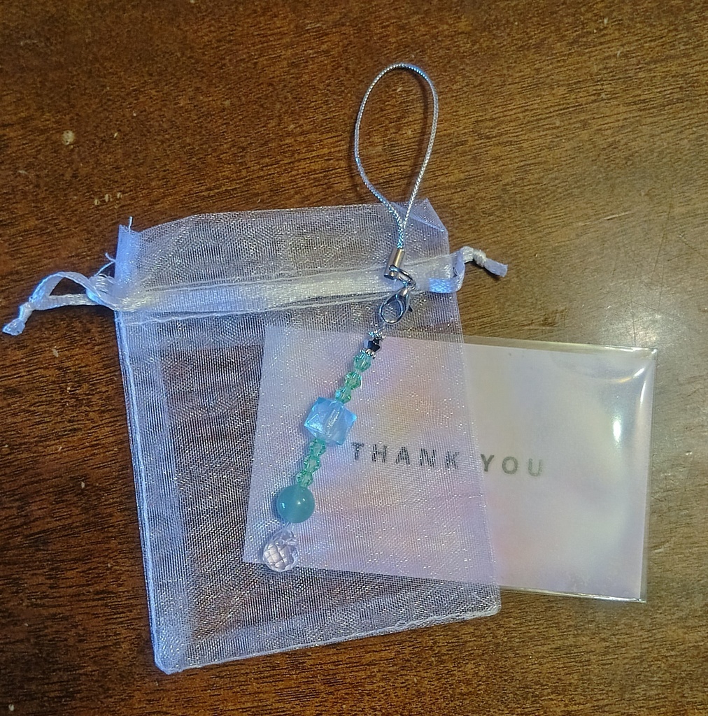 オーラミニサンキャッチャーチャーム　シルバー＆グリーン【結晶】