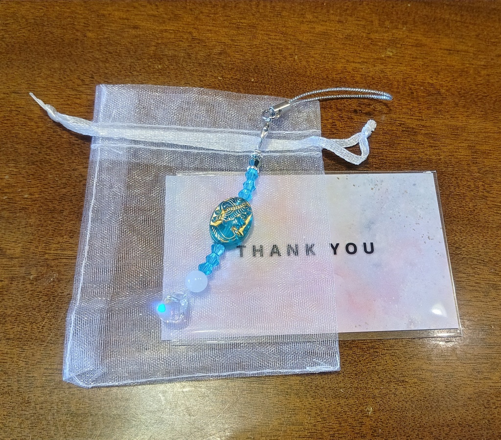 オーラミニサンキャッチャーチャーム　シルバー＆ライトブルー【乙女】