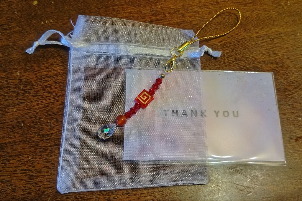 　オーラミニサンキャッチャーチャーム　ゴールド＆レッド【渦巻】