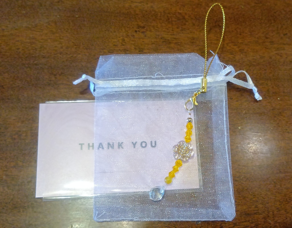 オーラミニサンキャッチャーチャーム　ゴールド＆イエロー【花】