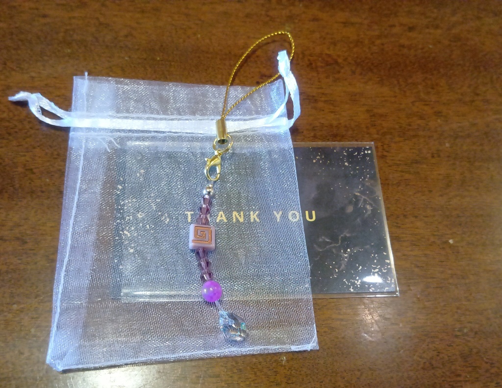 オーラミニサンキャッチャーチャーム　ゴールド＆パープル【渦巻】