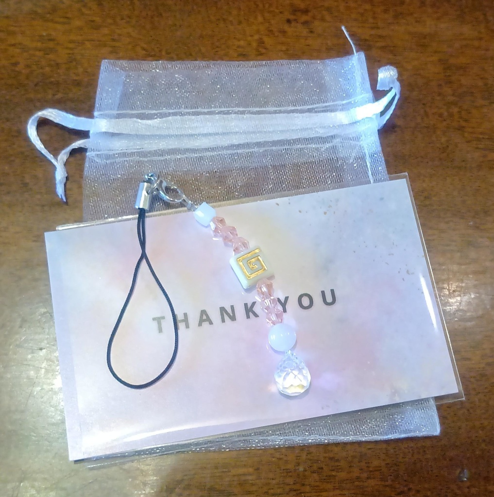 オーラミニサンキャッチャーチャーム　ブラック＆ピンク【渦巻】