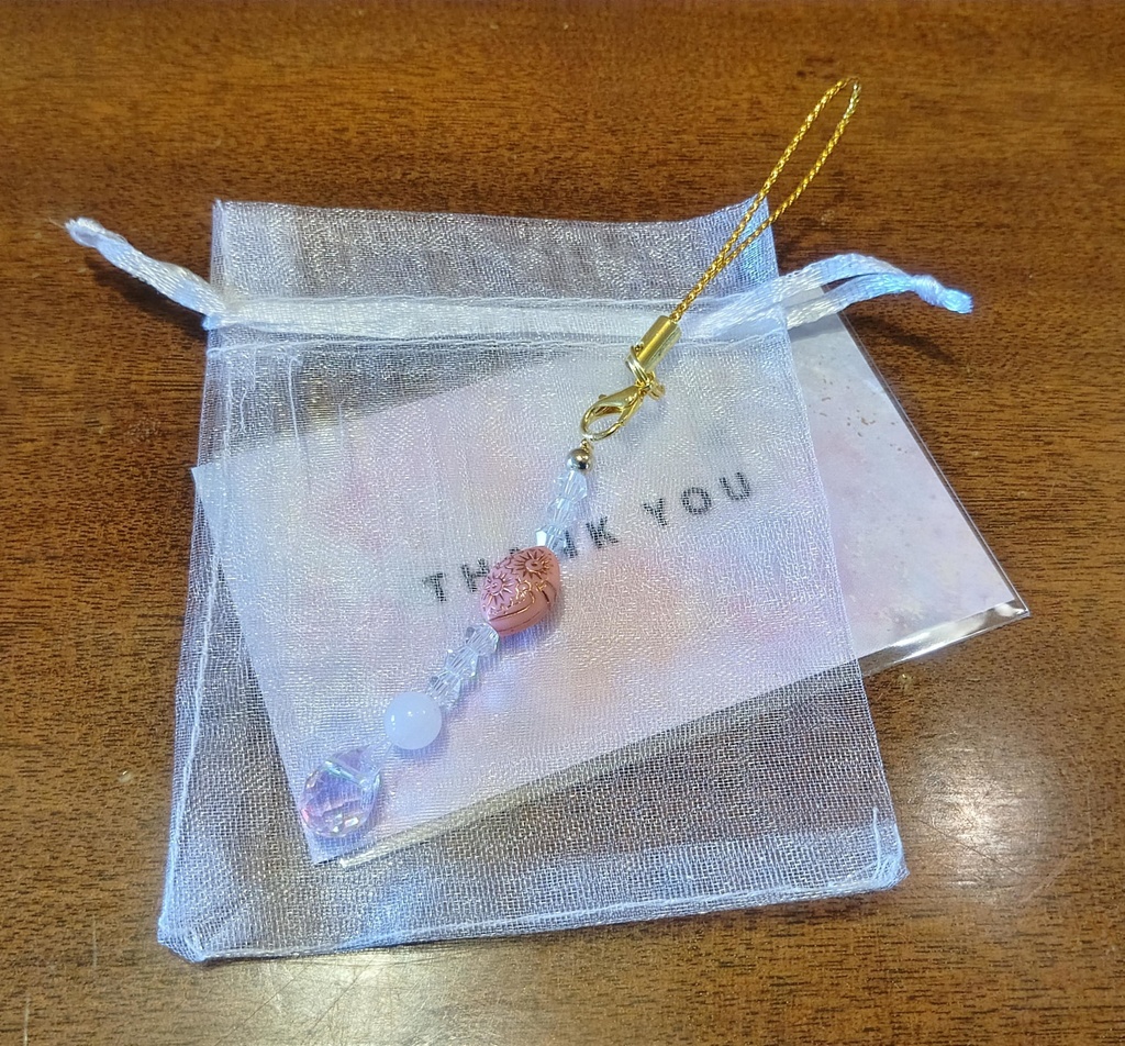 オーラミニサンキャッチャーチャーム　ゴールド＆ピンク【毬】