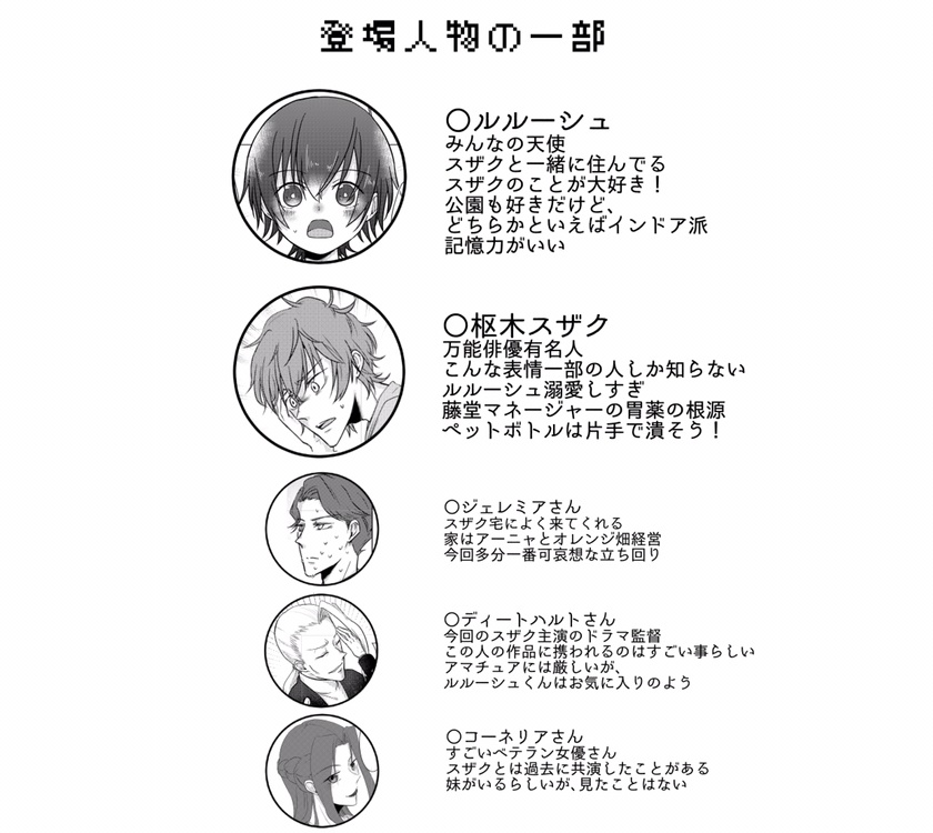 ショタルルーシュくんが俳優スザクくんと一緒にお仕事する本…の、準備号