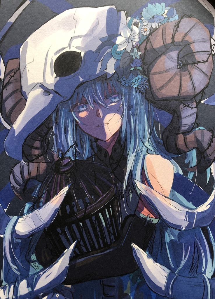 【額装】青の枯骨