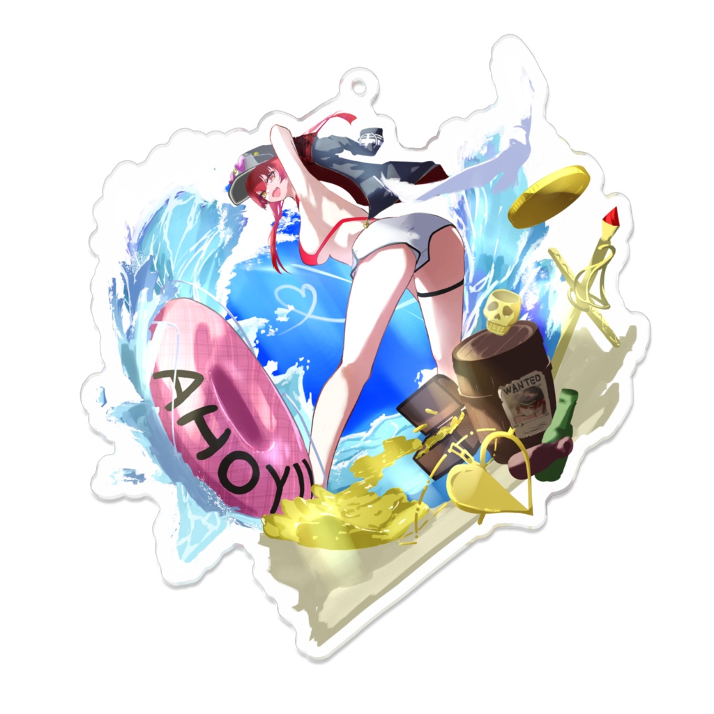 【非公式】宝鐘マリン ハート形アクリルキーホルダー