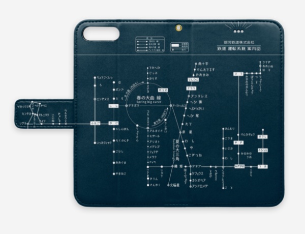 銀河鉄道路線図 手帳型スマホケース(ベルトあり)