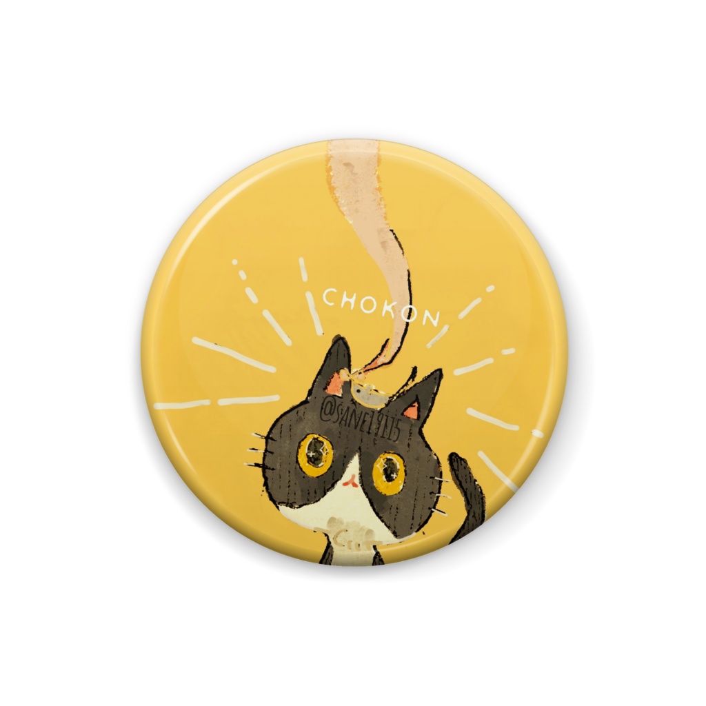 猫の缶バッチ