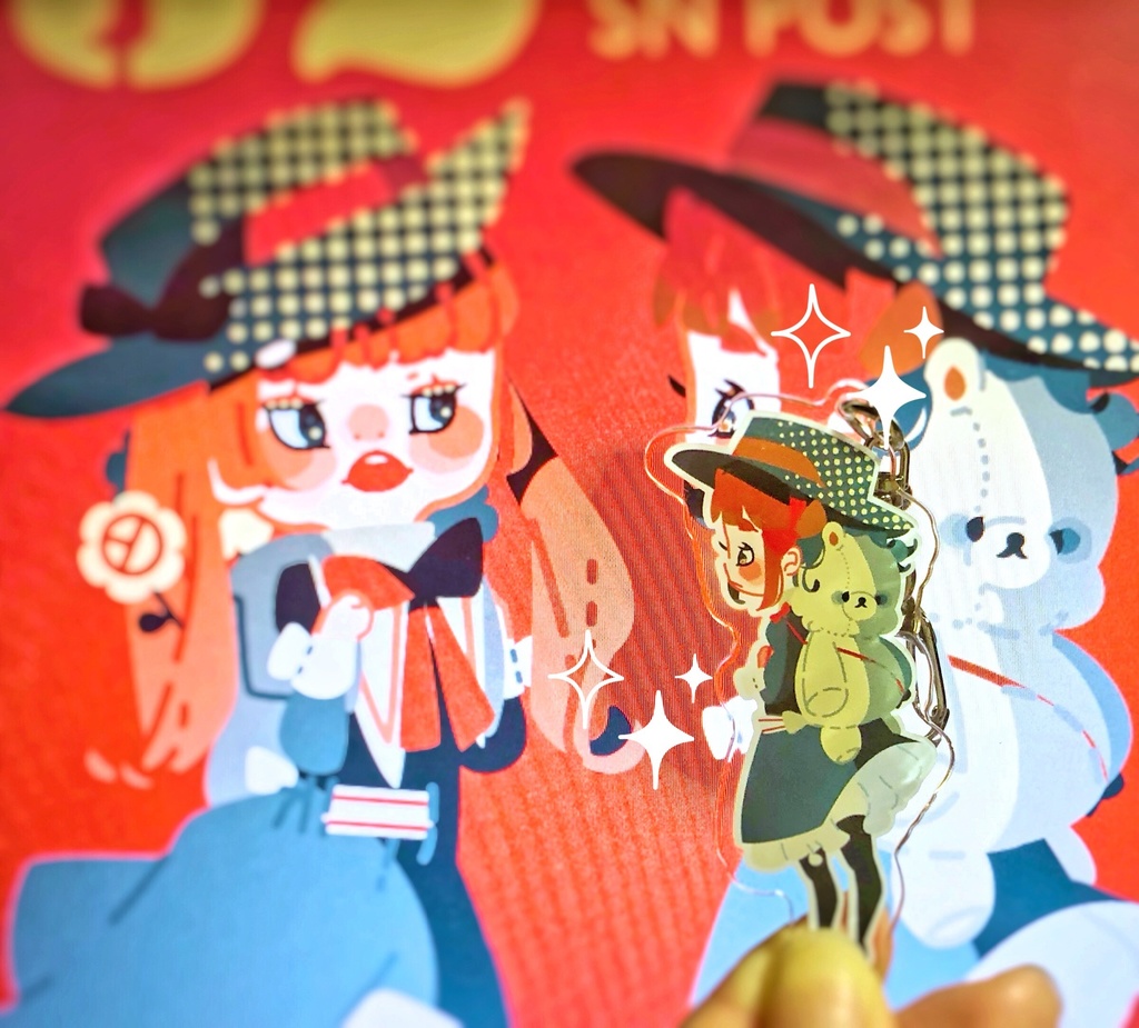 【テディベア配達員ちゃん】の配達キーホルダー