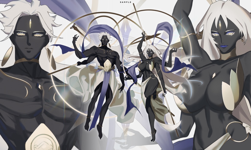 神格男女立ち絵素材