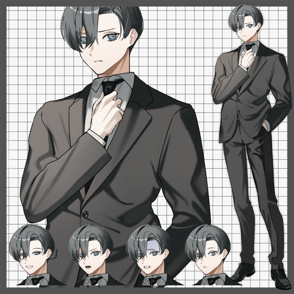 スーツ男女立ち絵素材【無料有】