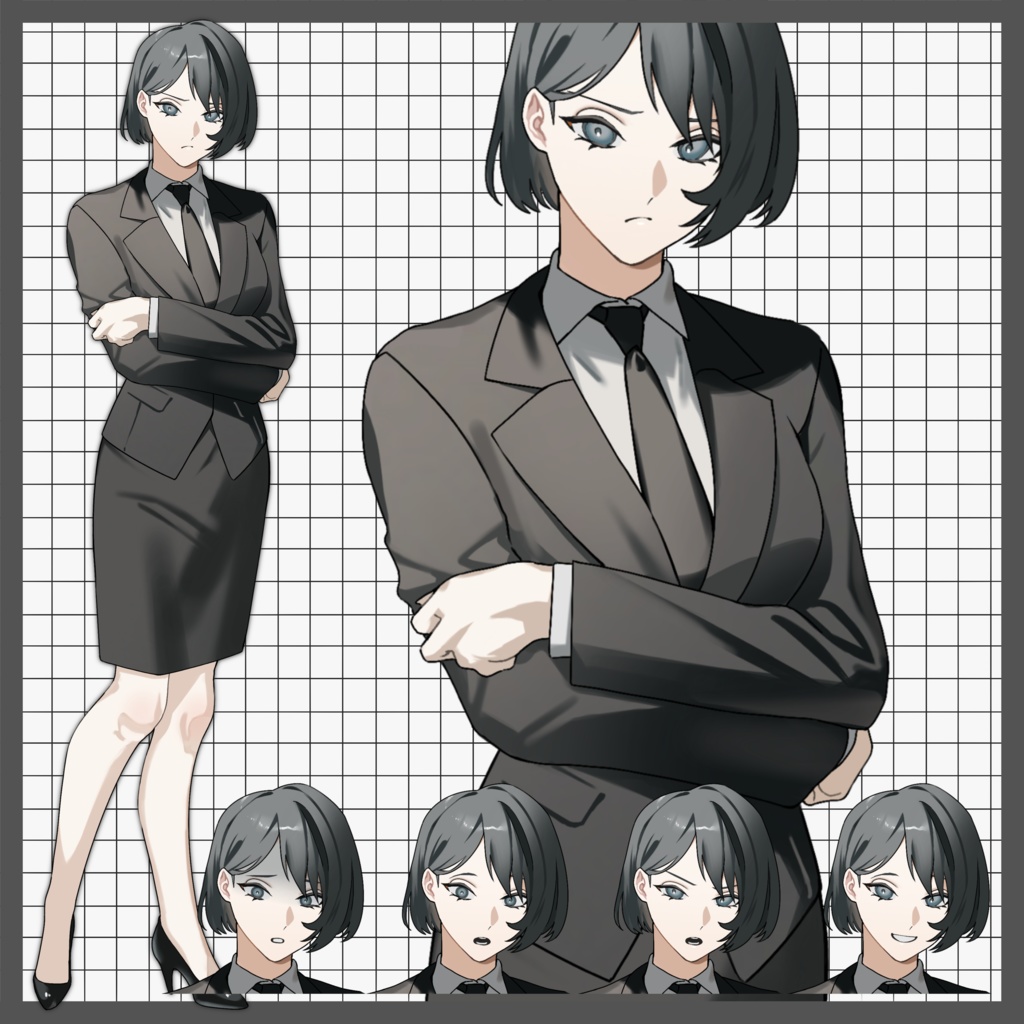 スーツ男女立ち絵素材【無料有】