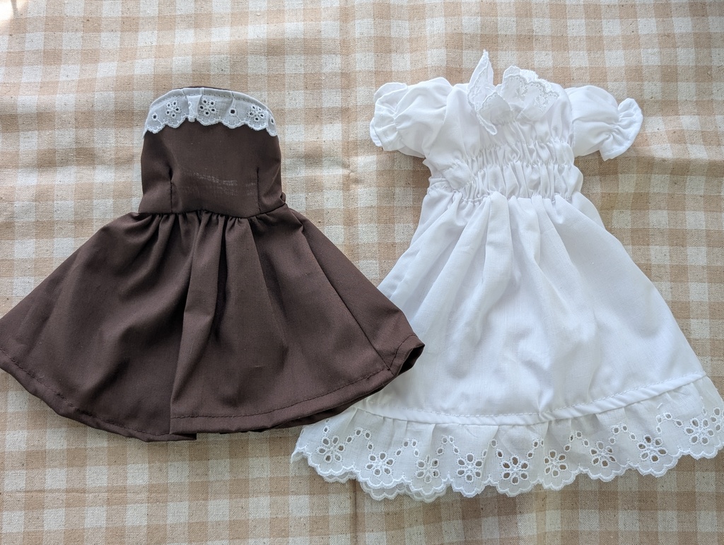 【1/4ドール服】ブラウンワンピースセット