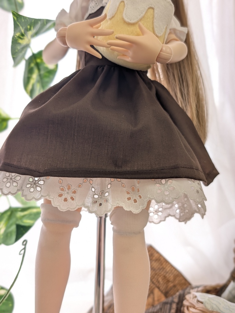 【1/4ドール服】ブラウンワンピースセット