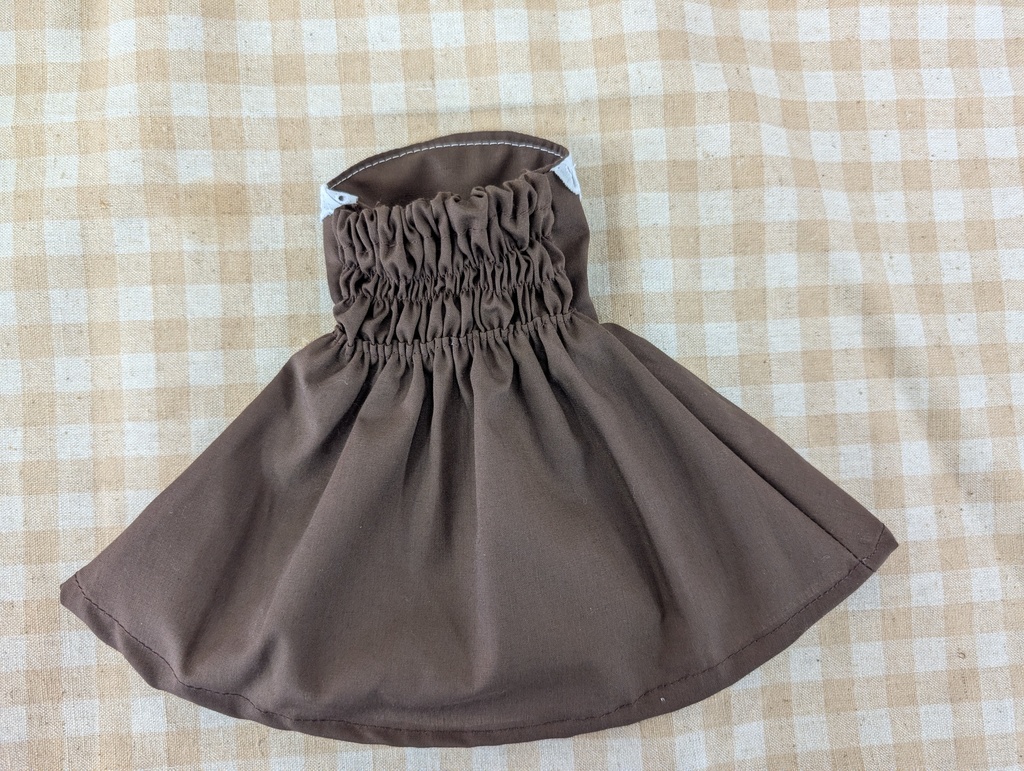 【1/4ドール服】ブラウンワンピースセット