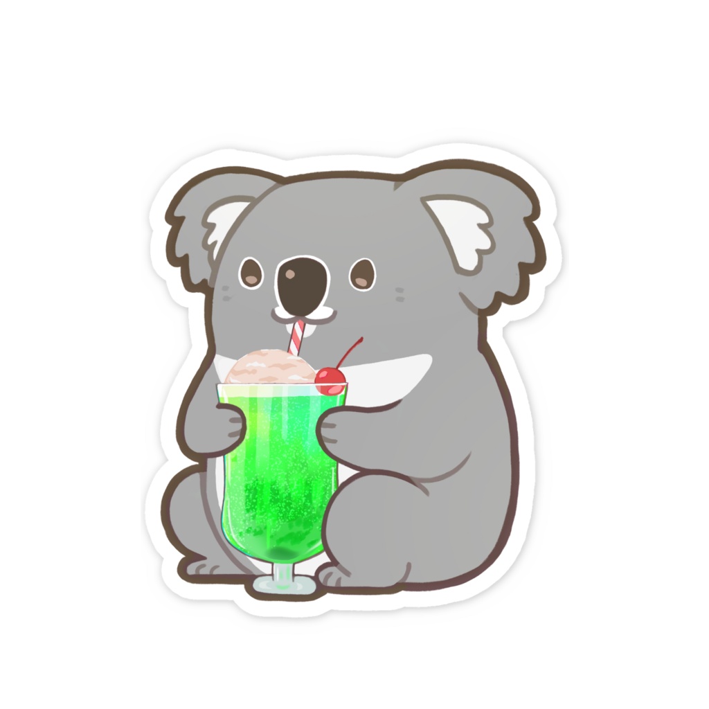 クリームソーダ×コアラ スマホステッカー