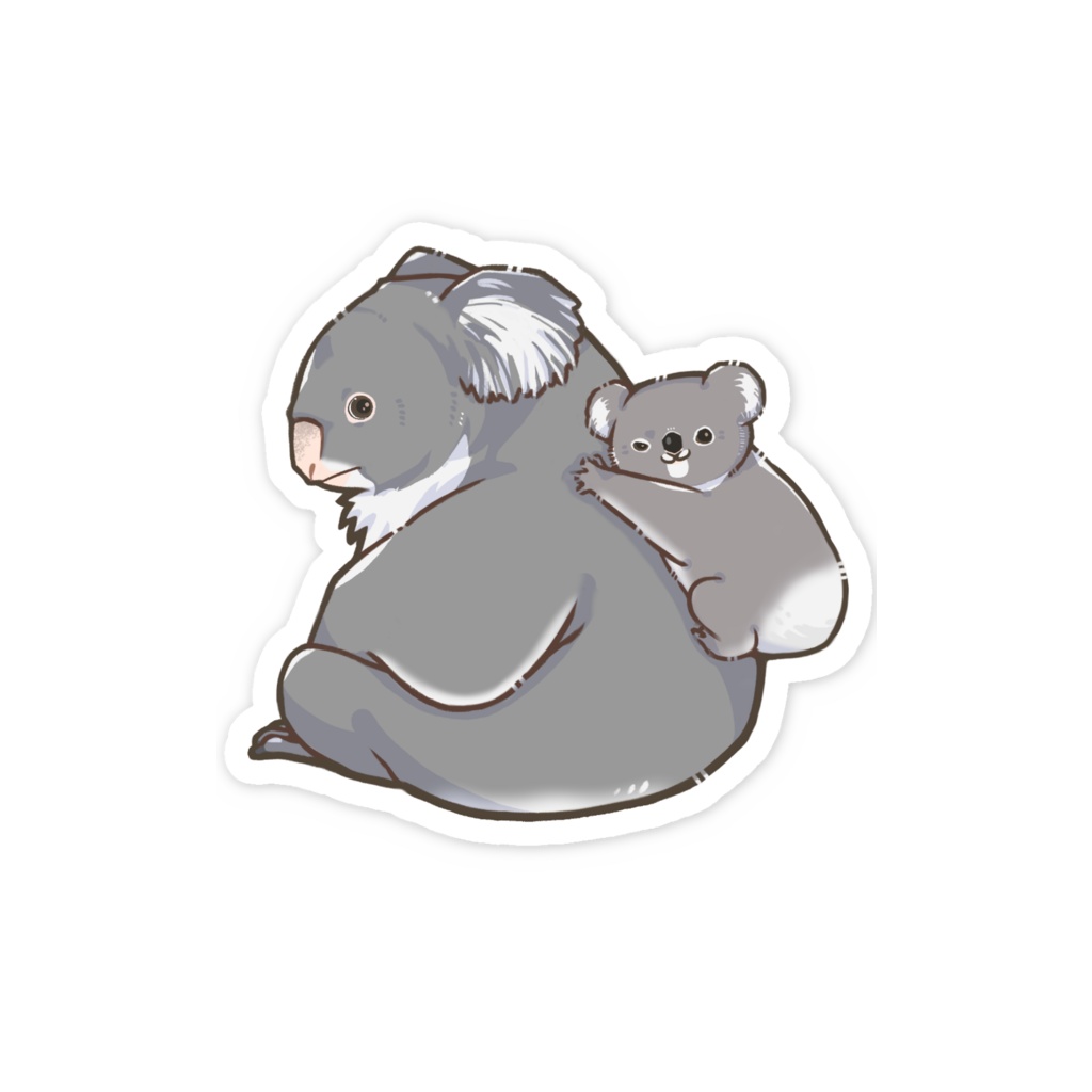 コアラの親子 スマホステッカー