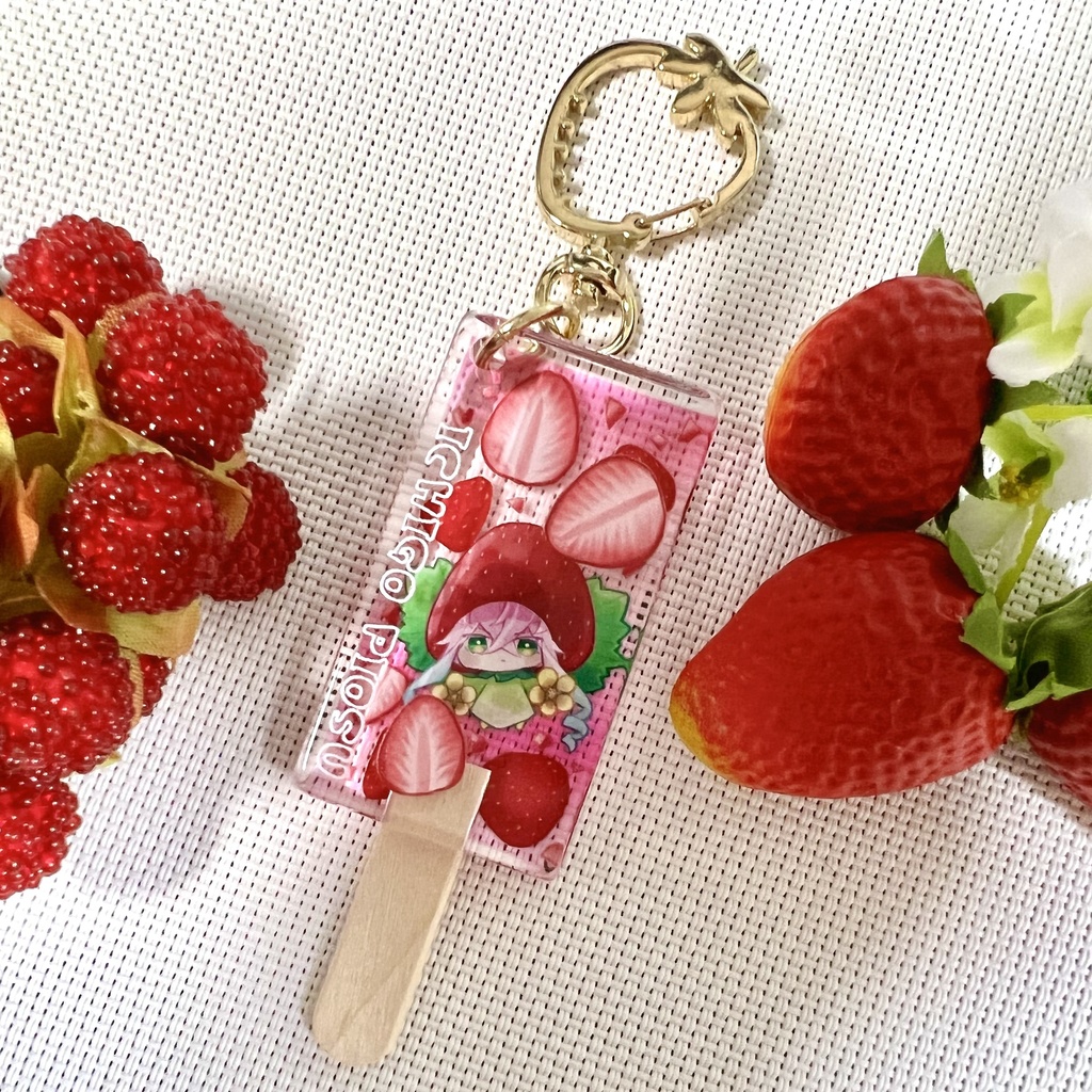 【10月中旬発送】ひんやりいちごぴおす【アクキー】